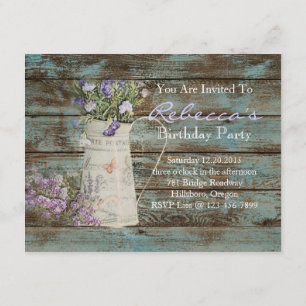 Invitación tarro de caramelo de flores silvestres estilo rúst