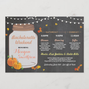 Invitación Tarro itinerario de la calabaza de la ducha