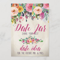 Tarro nupcial floral de la fecha de la ducha