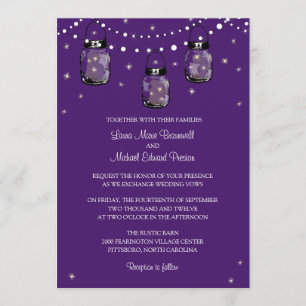 Invitación Tarros de albañil y luciérnagas colgantes