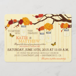 Invitación Tarros de las ramas de las dalias del otoño que
