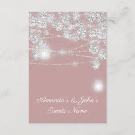 Invitación Tarros de luces de boda brillo gris rosa ahumado