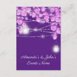 Invitación Tarros de luces de boda brillo púrpura rosa violet