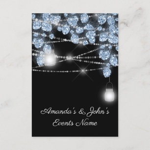 Invitación Tarros de Luces de Boda Rústicos con Brillo Azul N