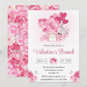 Invitación Tarta de acuarela y regalos de Brunch del Día de S