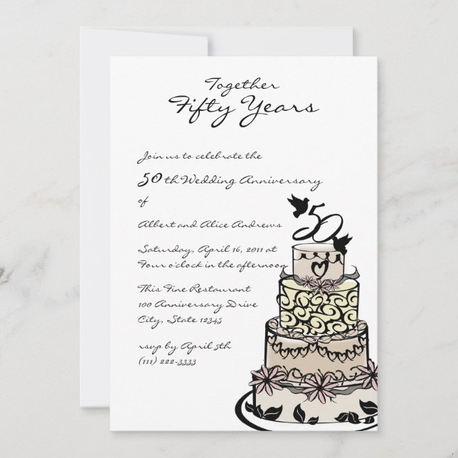 Invitación Tarta de aniversario (Anverso)