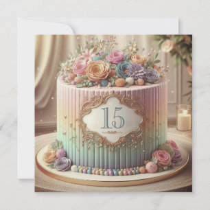 INVITACIÓN TARTA DE ANIVERSARIO DE BODAS COLORIDA EDITABLE