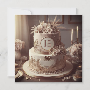 INVITACIÓN TARTA DE ANIVERSARIO DE BODAS EDITABLE REGIA