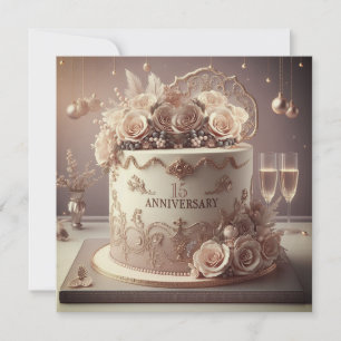 INVITACIÓN TARTA DE BODAS DE ANIVERSARIO EDITABLE VINTAGE