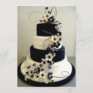 INVITACIÓN TARTA DE BODAS NEGRA / BLANCA "INVITACIÓN"
