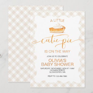 Invitación Tarta de calabaza Cutie Pie Otoño a cuadros Baby S