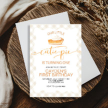 Tarta de calabaza Cutie Pie Plaid de otoño Cumplea