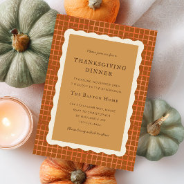 Invitación Tarta De Calabaza De Acuarela Cena De Acción De Gr