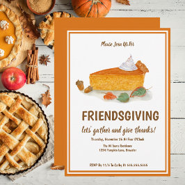 Invitación Tarta de calabaza de otoño, Día de Acción de Graci