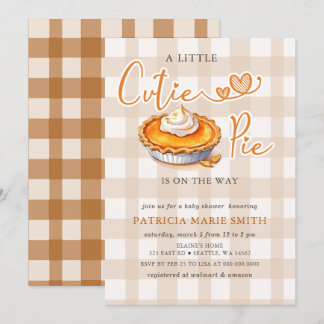 Invitación Tarta De Calabaza Little Cutie Pie Baby Shower De 