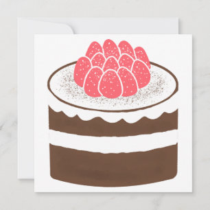 Invitación Tarta De Capas De Fresa De Chocolate Regalo
