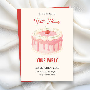 Invitación Tarta de cereza linda