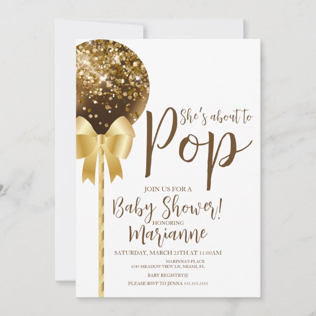 Invitación Tarta De Chocolate Pop Pronto Para Estallar Fiesta (Anverso)