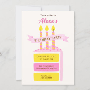 Invitación Tarta de cumpleaños