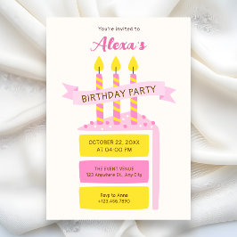 Invitación Tarta de cumpleaños 