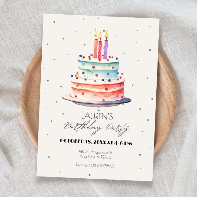 Invitación Tarta de cumpleaños  (Subido por el creador)