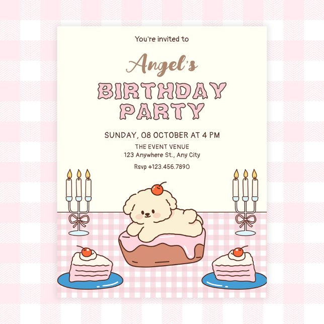 Invitación Tarta de cumpleaños adorable  (Subido por el creador)