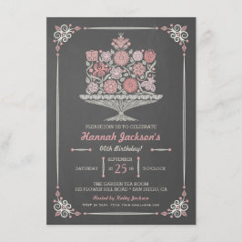 Invitación Tarta de cumpleaños con flores de encaje Invitació
