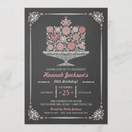 Invitación Tarta de cumpleaños con flores de encaje Invitació