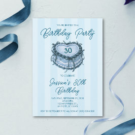 Invitación Tarta de Cumpleaños Corazón Coquette