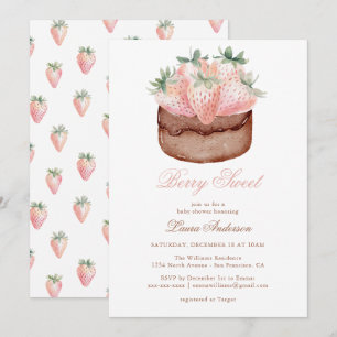 Invitación Tarta De Cumpleaños De Fresa Dulce De Fruta Clásic