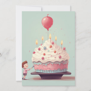 Invitación Tarta de cumpleaños, helado, cumpleaños