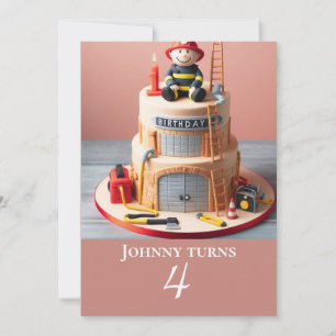 Invitación Tarta de cumpleaños personalizada para niños bombe