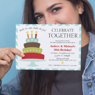 Invitación Tarta de cumpleaños Retro Celebrar Juntos Cumpleañ