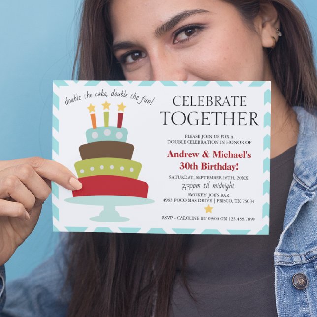 Invitación Tarta de cumpleaños Retro Celebrar Juntos Cumpleañ (Subido por el creador)