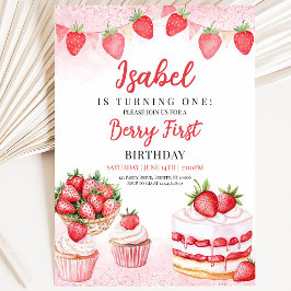 Invitación Tarta de Fresa Cumpleaños