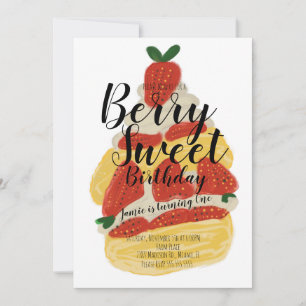 Invitación Tarta de Fresa Fiesta de Postres 