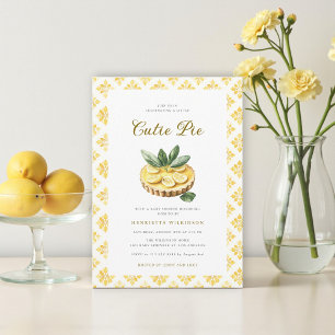 Invitación Tarta De Limón Acuarela Baby Shower "Cutie Pie"