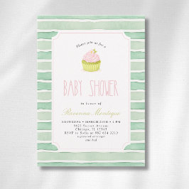Invitación Tarta De Matcha De Salvia Cumpleaños De Bebé Con R