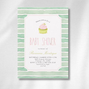 Invitación Tarta De Matcha De Salvia Cumpleaños De Bebé Con R