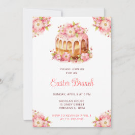 Invitación Tarta de primavera brunch de Pascua