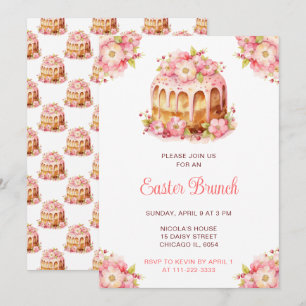 Invitación Tarta de primavera brunch de Pascua