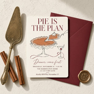 Invitación Tarta Es El Plan De Cena Primero Arte De Línea De