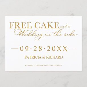 Invitación Tarta Gratis Divertido Boda Guardar La Fecha Sin F