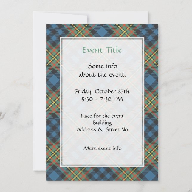 Invitación Tartan Antiguo del Clan MacLellan (Reverso)
