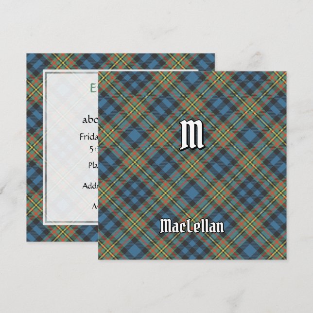 Invitación Tartan Antiguo del Clan MacLellan (Anverso / Reverso)