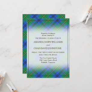 Invitación Tartan Beauty Clan Johnstone Johnston Plaid