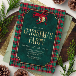 Invitación Tartan Christmas Party Invitation