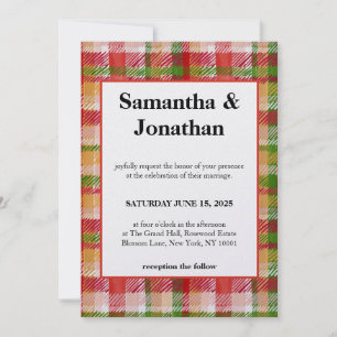 Invitación Tartan de Boda Simple