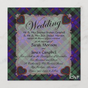 Invitación Tartán de clan escocés Morrison - Plaid