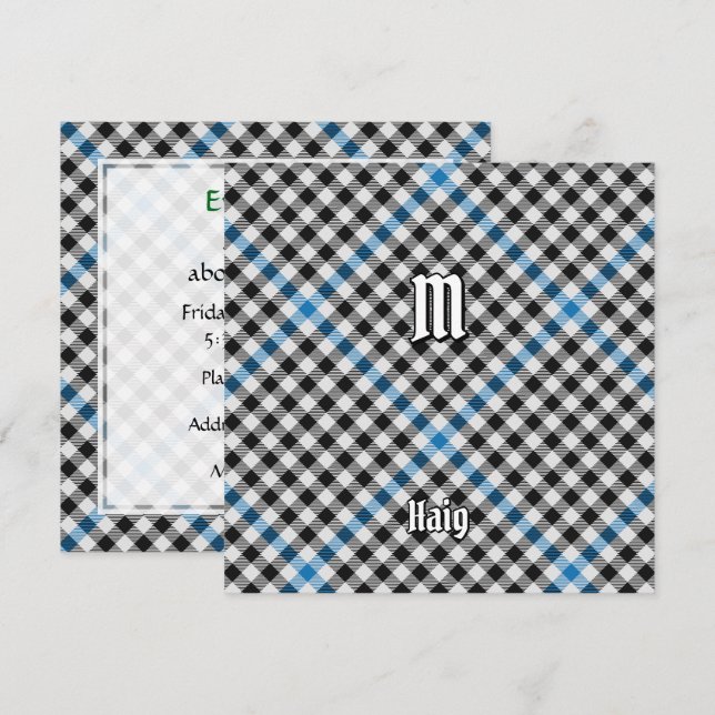 Invitación Tartan de cuadros Clan Haig Check (Anverso / Reverso)